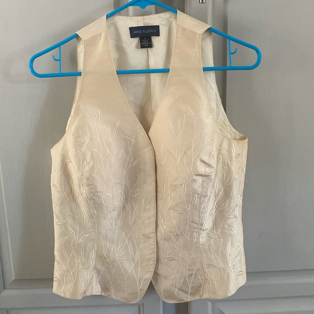 Anne Klien 11 1980 Vintage Ivory/Cream Blazer Vest Size 6/M